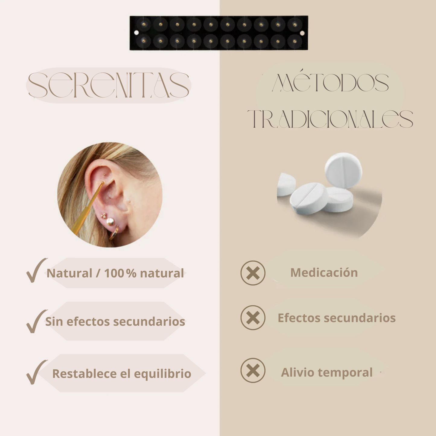 Serenitas 20 semillas auriculares (10+10 de regalo).
