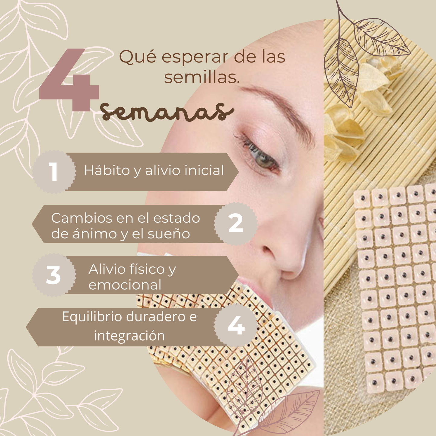 Serenitas 20 semillas auriculares (10+10 de regalo).